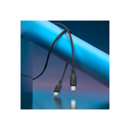 Дата кабель USB-C to USB-C 2.0m 60W Lenny silicone BX113 black BOROFONE (6941991115516)