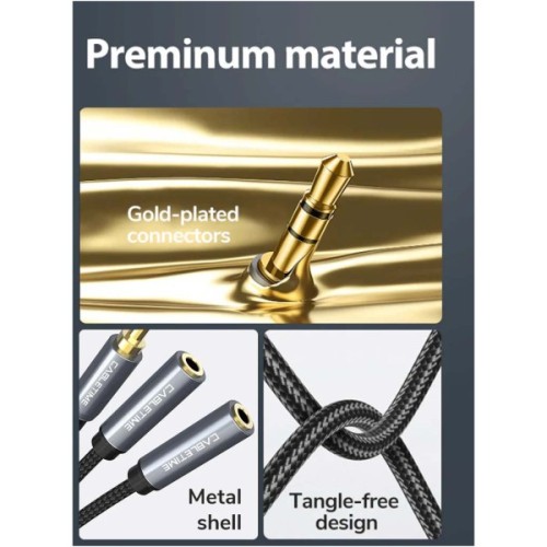 Кабель мультимедійний 3.5mm M to 2x3.5mm F 0.2m Cabletime (CA915248)