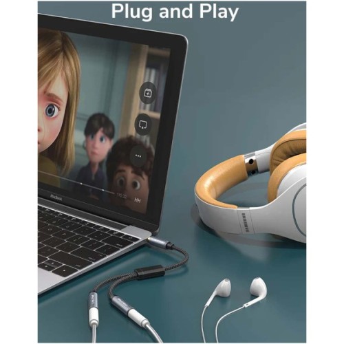 Кабель мультимедійний 3.5mm M to 2x3.5mm F 0.2m Cabletime (CA915248)