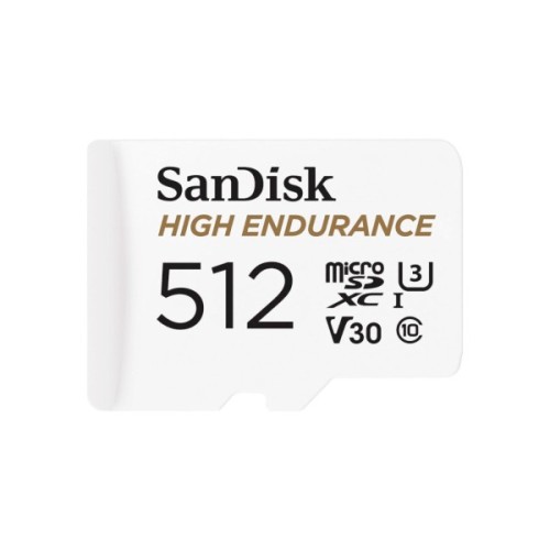 Карта пам'яті SanDisk 512GB microSDXC High Endurance UHS-I U3 V30 + SD adapter (SDSQQNR-512G-GN6IA)
