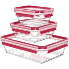 Харчовий контейнер Tefal Master Seal, Набір 3шт, жаростійке скло, прозорий (N1050910)