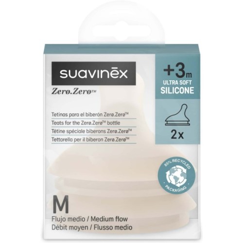 Соска Suavinex ZERO.ZERO антиколікова,середній потік, бежева, +0 міс (308452)