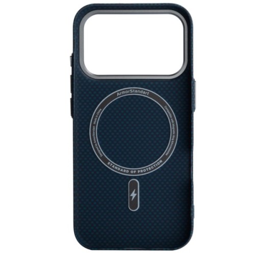 Чохол до мобільного телефона Armorstandart LikeCarbon2 MagCase Apple iPhone 17 Pro Kevlar Dark Blue (ARM88554)