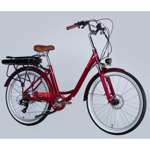Електровелосипед Dorozhnik 26" eRUBY DD FR рама-17" 36B 13А*г 500Вт 2026 бордовий (ELB-D-26-301)