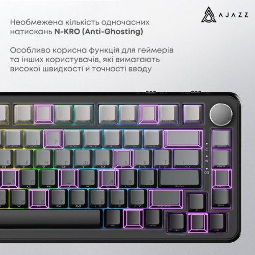 Клавіатура Ajazz AK820 Max Magnetic Switch RGB USB UA Gradient Black (AK820MAX-M-S-GG)