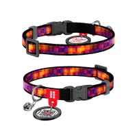 Нашийник для тварин WAUDOG Nylon з QR паспортом "Куби 3Д" пластиковий фастекс XS 20-30 см (279-4057)