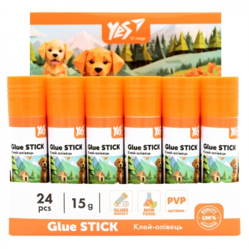 Клей Yes олівець PVA Orange Line 15г (320296)