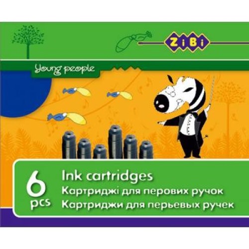 Чорнило для пір'яних ручок ZiBi capsules blue, 6шт (ZB.2272-01)