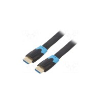 Кабель мультимедійний HDMI M to HDMI M 10.0m 1080p60Hz flat black Vention (AAKBL)
