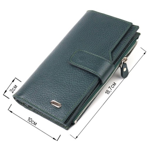 Гаманець Canpellini З натуральної шкіри Зелений (21643)