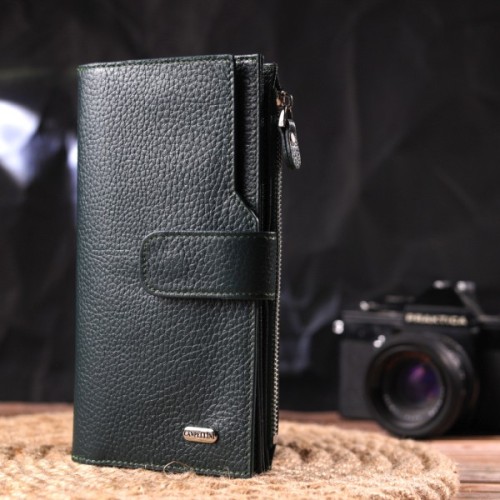 Гаманець Canpellini З натуральної шкіри Зелений (21643)