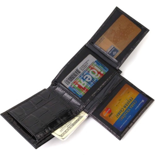 Гаманець Canpellini З натуральної шкіри Чорний (21925)