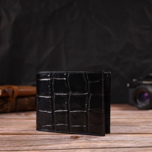 Гаманець Canpellini З натуральної шкіри Чорний (21925)