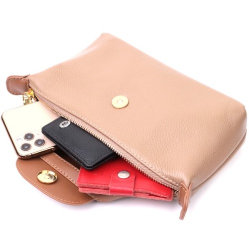 Сумка Vintage Жіноча з клапаном з натуральної шкіри Бежева (22251)