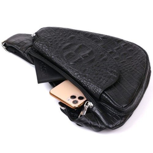 Сумка Vintage З натуральної шкіри через плече Чорна (20489)