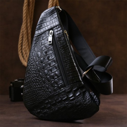 Сумка Vintage З натуральної шкіри через плече Чорна (20489)