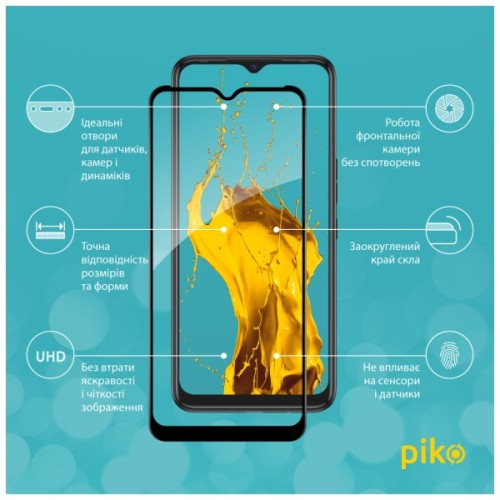 Скло захисне Piko Full Glue Tecno Spark 7 Black (1283126515217)