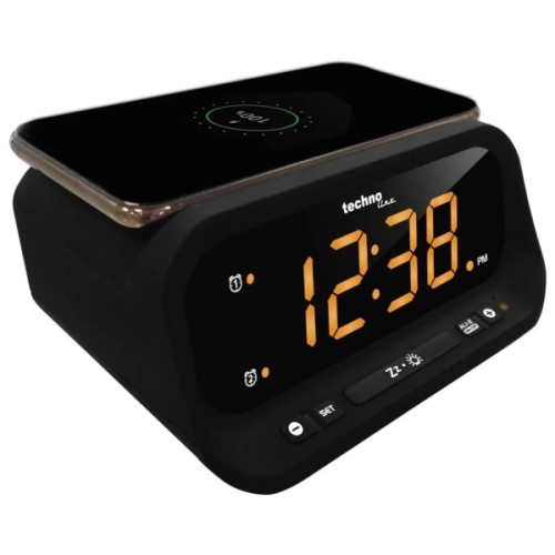Настільний годинник Technoline WT477 Wireless Mobile Charging Black (DAS302477)