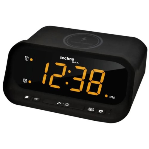 Настільний годинник Technoline WT477 Wireless Mobile Charging Black (DAS302477)