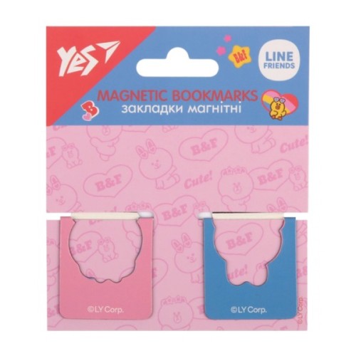 Закладки для книг Yes магнітні Line Friends, висікання, 2 шт (708399)