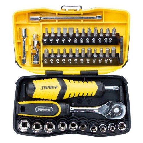 Набір інструментів Sigma насадок торцевих та біт 1/4" 39шт CrV (6003571)