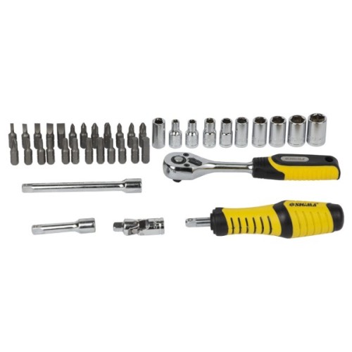 Набір інструментів Sigma насадок торцевих та біт 1/4" 39шт CrV (6003571)
