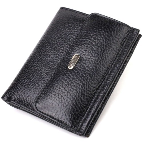 Гаманець Canpellini З натуральної шкіри флотар Чорний (21817)