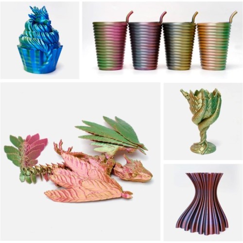 Пластик для 3D-принтера eSUN ePLA-Silk Mystic 1.75мм 1kg gold-red-green (ePLA-SilkMystic-P175GRG1)