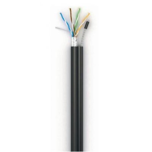 Кабель мережевий OK-Net FTP 305м cat.5e зовнішній, трос 7*0,5 (F/UTP-cat.5E) (КППЭт-ВП (100) 4*2*0,51)