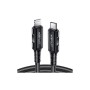 Дата кабель USB-C to Lightning 1.8m 30W 3A nylon black Acefast (6974316281306)