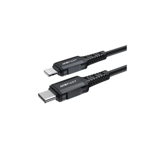 Дата кабель USB-C to Lightning 1.8m 30W 3A nylon black Acefast (6974316281306)
