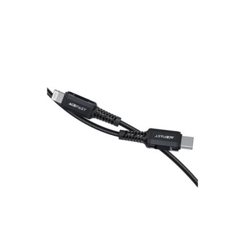 Дата кабель USB-C to Lightning 1.8m 30W 3A nylon black Acefast (6974316281306)