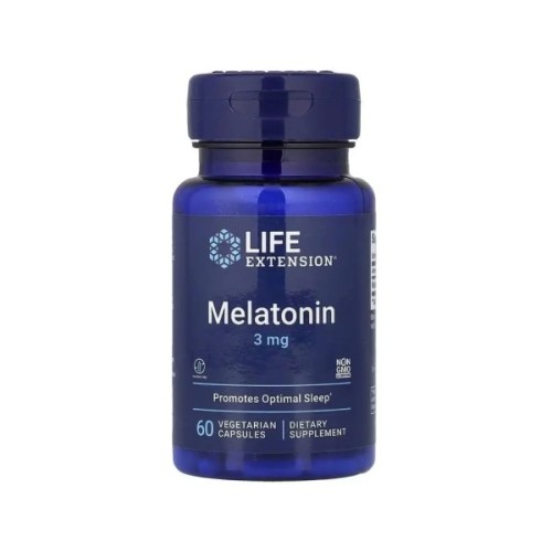 Вітамінно-мінеральний комплекс Life Extension Мелатонін, 3 мг, Melatonin, 60 вегетаріанських капсул (LEX-33006)