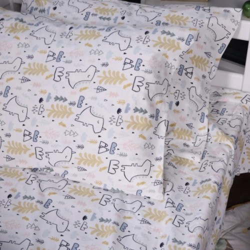 Постільна білизна MirSon 011 Dino Фланель 2x143x210 Сімейний (2200009654626)