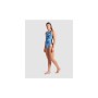 Купальник Arena Blue Flowers Swimsuit V Back 009027-850 синій, чорний 42 (3468337506454)