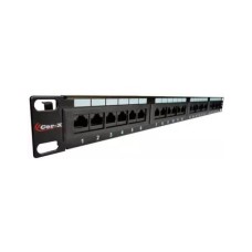 Патч-панель 19" 1U 24хRJ45 cat.5e, IDC/110 type Cor-X (PP-19/1-24-8P8C-C5)