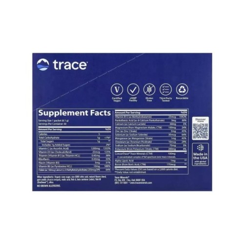 Вітамінно-мінеральний комплекс Trace Електроліти, смак апельсина, Power Pak, 30 пакетів по 6 гр. (TMR00053)