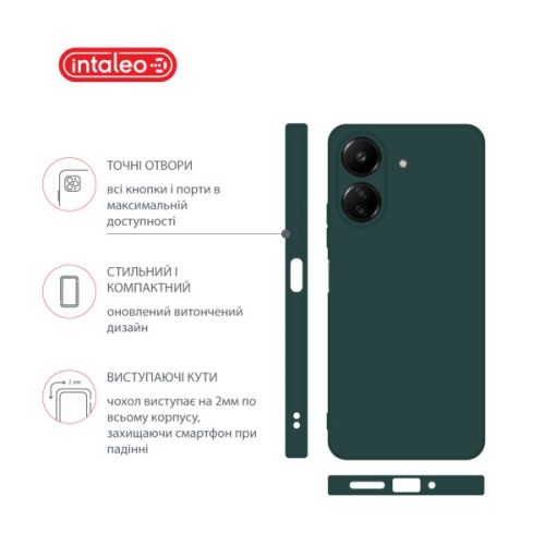 Чохол до мобільного телефона Intaleo Silicone Xiaomi Redmi 13C 4G Dark Green (1283126600777)