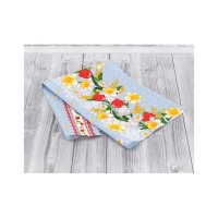 Рушник Руно вафельний набивний Весняні квіти -2, 45х80 см (202.15_Весняні квіти_2)