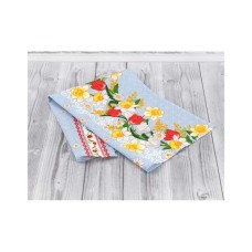 Рушник Руно вафельний набивний Весняні квіти -2, 45х80 см (202.15_Весняні квіти_2)