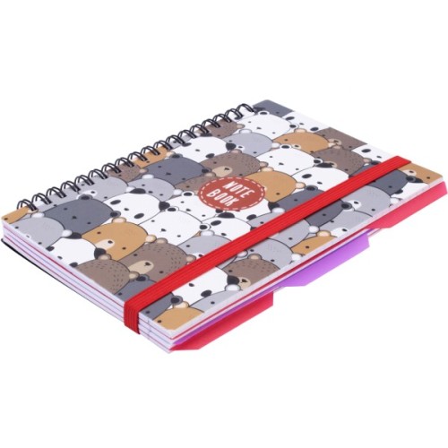 Блокнот Optima Panda, B6 з розділювачами 100 аркушів, клітинка (O20358-12)