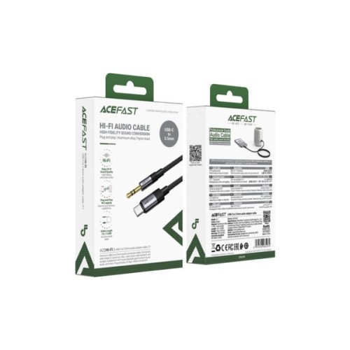 Кабель мультимедійний USB-C to 3.5mm M 0.15m black Acefast (6974316285274)