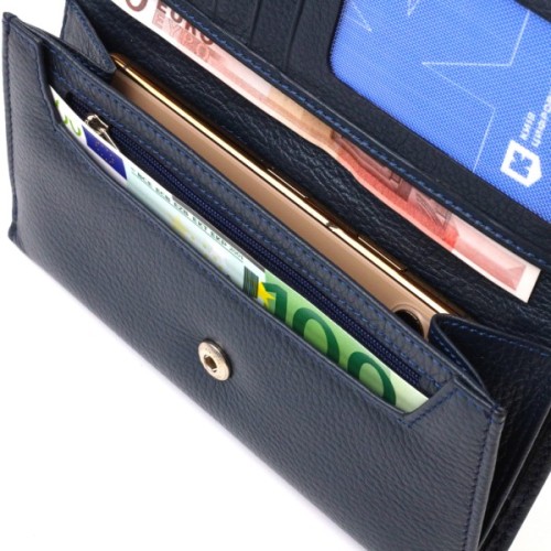 Портмоне Canpellini З натуральної шкіри Синє (21849)