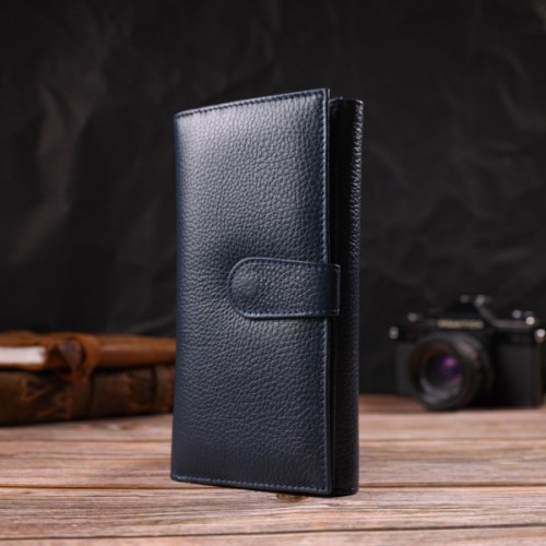 Портмоне Canpellini З натуральної шкіри Синє (21849)