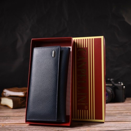 Портмоне Canpellini З натуральної шкіри Синє (21849)