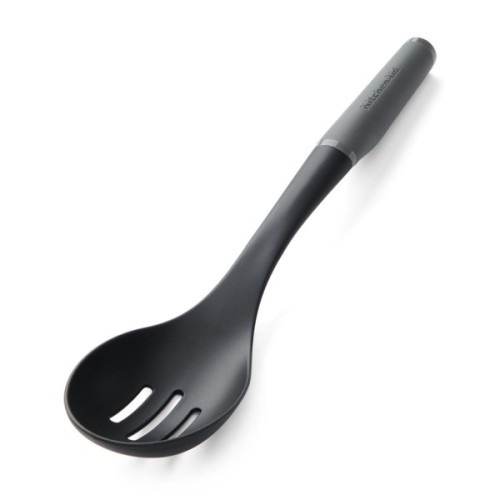 Ложка кухарська KitchenAid Coreline для сервіровки з прорізами, 33,8 см, сіра (KAS004OHCGG)