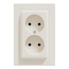 Розетка Schneider Electric ASFORA без заземлення подвійна крем (EPH9700123)