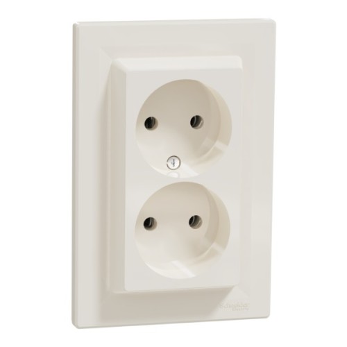 Розетка Schneider Electric ASFORA без заземлення подвійна крем (EPH9700123)