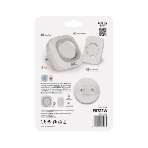 Дверний дзвінок EMOS бездротовий EMOS P5733W (P5733W)