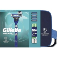 Набір косметики Gillette UEFA Champions League Special Edition Станок Mach3 + Гель для гоління Series + Косметичка (8006530032575)